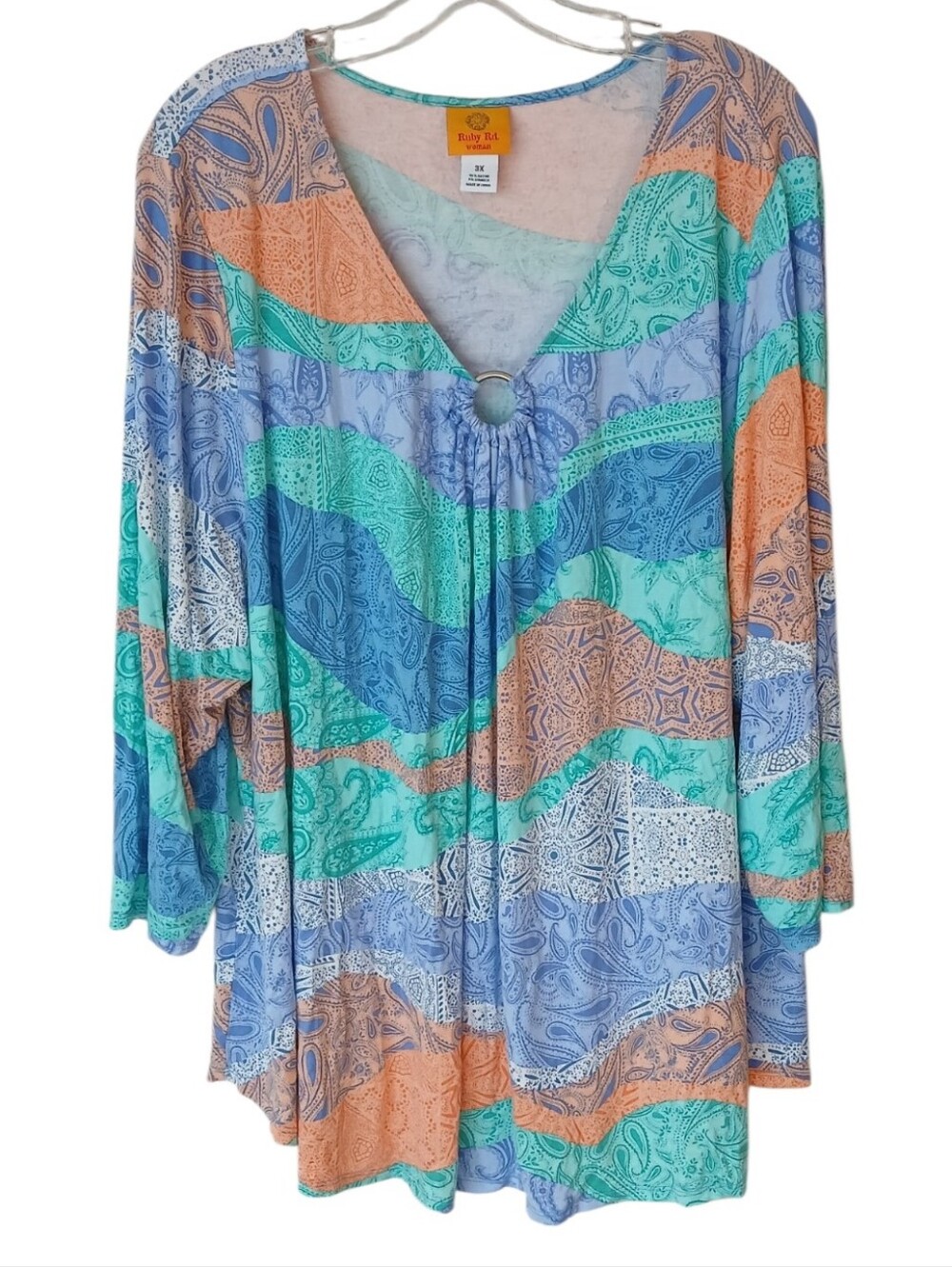 Ruby Rd. Paisley Multi-Color Top Size 3X